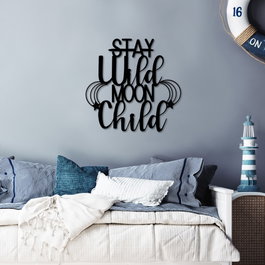 Wallity Stay Child Escultura de Pared de Metal Negra